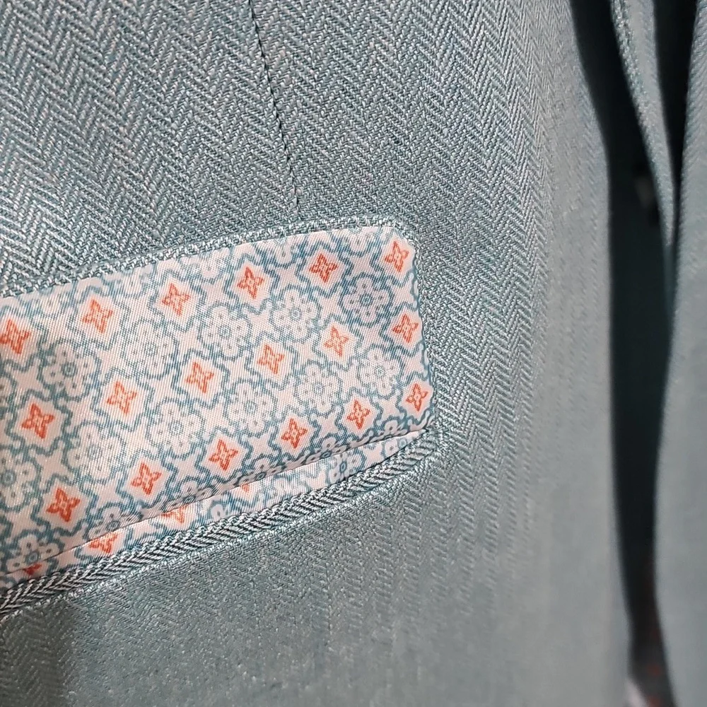 Alan Flusser Blue Linen Blazer